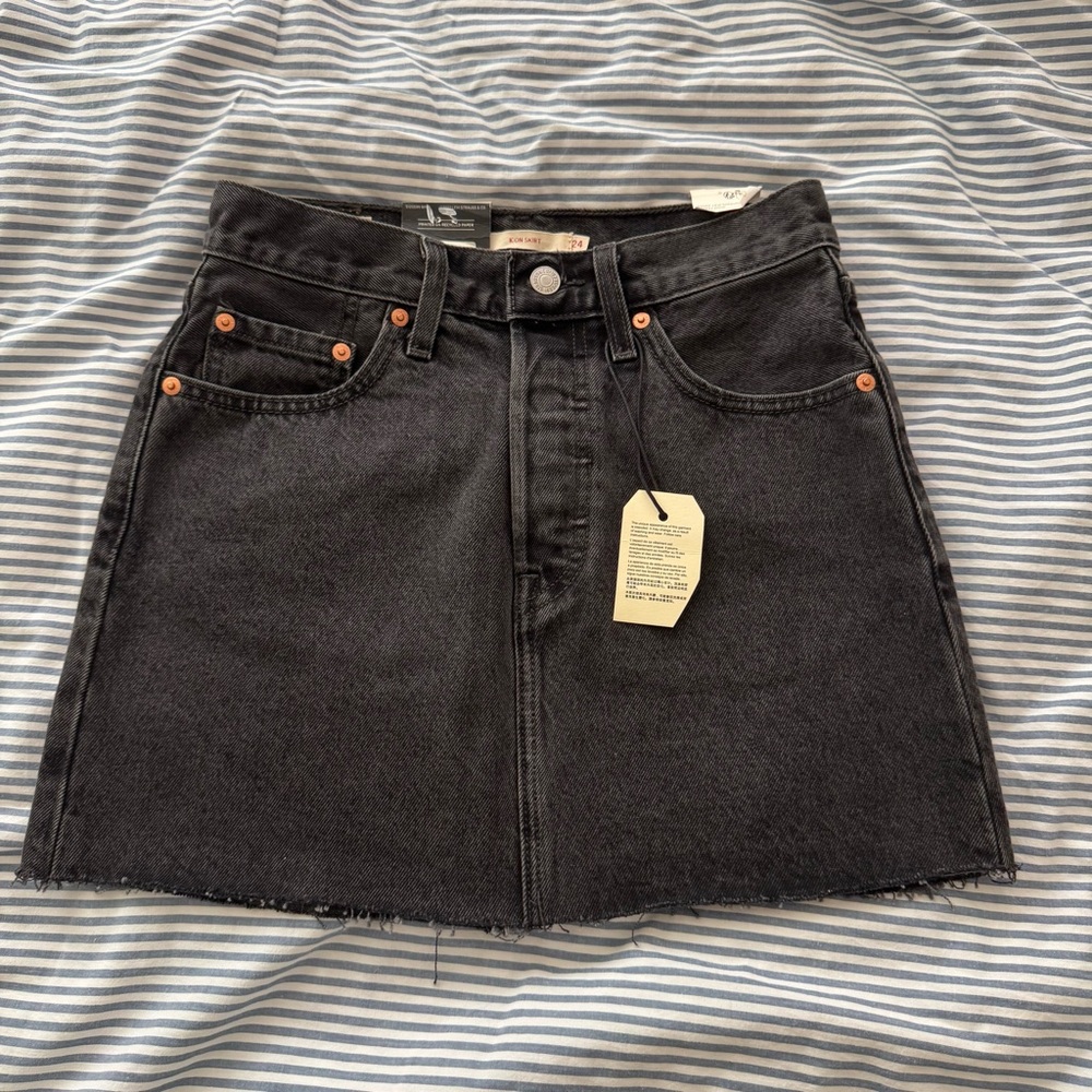 Levi's Icon Black Denim Mini Skirt